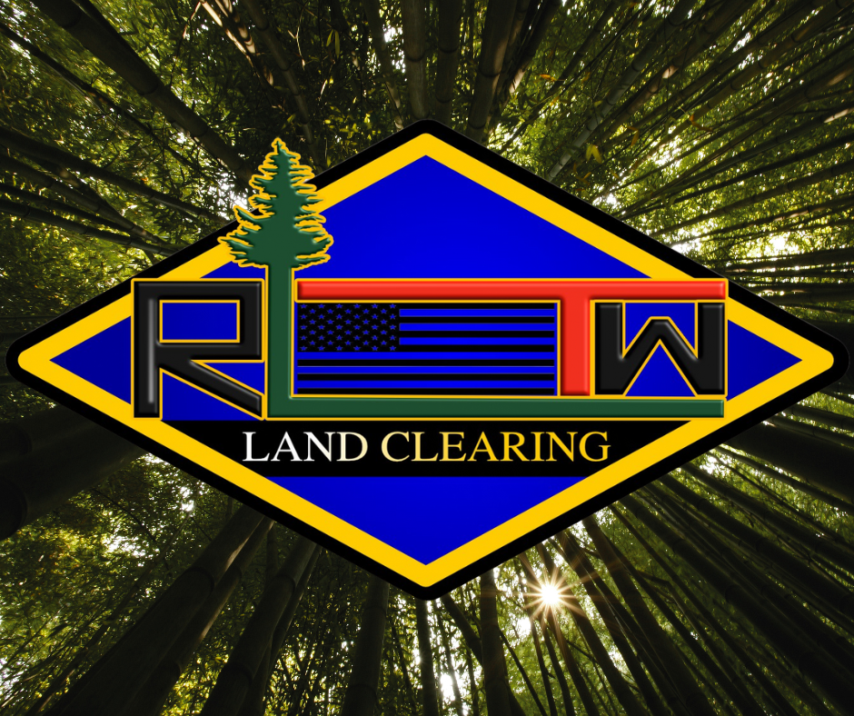 RLTW Land Clearing logo in the middle of trees. Quote request today!